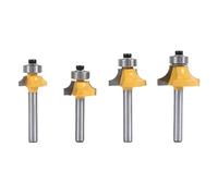Pqahffowr 4Pz 1/4 Pollice Asta Rotonda su Router Bit Angolo Arrotondato Set Di Strumenti di Bordo di Formazione Bordo,5/16 Pollici 3/16 Pollice 1/4 Pollice 1/8 Pollice Raggio per Fresa Di Legno