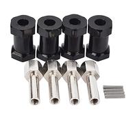 Pqahffowr 4PZ Alluminio RC Car 12Mm Hex Wheel Hub Drive Adapter Extension Combiner Coupler per 1/10 RC Crawler Axial SCX10 D90, Nero 20Mm