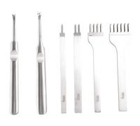 Pqahffowr 6 Pezzi 1/2/4/6 Punte Diamante DIY Allacciatura Cucitura Pelle Rasatura Strumento Artigianale DIY, Acciaio Nelossidabile Neldustriale Kit Artigianali nel Pelle(4 Mm)