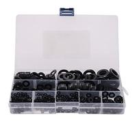 Pqahffowr 600 pz Nero Nylon Rondella Piastra Assortimento Kit per M2 M2.5 M3 M5 M6 M8 M10 Rondella di Riparazione Pianura Rondella Mobili Guarnizione Kit