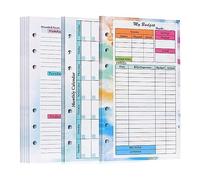 Pqahffowr 82 fogli A6 Budget Planner Ricarica Blocco Note Pianificatore Blocco Note 6 Fori per Copertina di Raccoglitore A6 Salva A