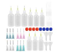 Pqahffowr 9 flaconi applicatori di colla, flaconi contagocce compressibili da 30 ml, 50 ml e 100 ml con 20 punte per ago smussate, 8 tappi e 4 Imbuti