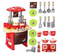 Pqahffowr Bambini Cucina dei bambini Rola Cuocere Giocattolo Definire Il Suono Rosso