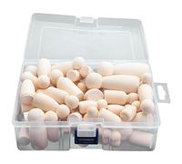 Pqahffowr Bambole in Legno, 56 Pezzi Incompiuto fai da te Piccolo Corpo Bambola Dipinto Persone in Legno Naturale con Cappelli