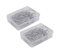 Pqahffowr Confezione da 100 Ganci per Tende nel Metallo Perni di Gancio per Tendaggi con Scatola Trasparente per per Finestra, per Porta e per Doccia