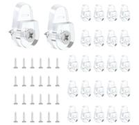 Pqahffowr Confezione da 25 clip per specchio, ganci rotondi per specchio da parete, kit di clip di fissaggio per vetro, clip per specchio trasparenti