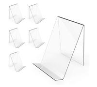Pqahffowr Confezione da 6 supporti per libro in acrilico, cavalletto per display a libro trasparente, supporto per libro in acrilico per display fumetti, album