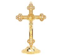 Pqahffowr Crocifisso nel Piedi con Croce nel Lega di Base per La Decorazione della Domestica e Regali Religiosi ()