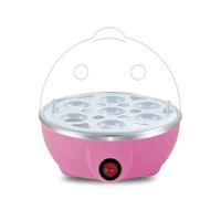 Pqahffowr Cuoco per uova: cuociuova elettrico con una capacità di 7 uova per uova sode, uova in camicia, uova strapazzate, presa UE rosa