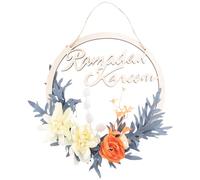 Pqahffowr Eid Ramadan Corone 10 Pollici Artificiali Piccoli Fiori Appeso Islam Mubarak per Porta D'Ingresso