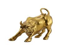 Pqahffowr Feng Shui Fortune Brass Bull Statue, Scultura Decorazione Domestica Il nel Rame Dorato Rappresenta la Fortuna della Carriera