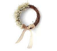 Pqahffowr Ghirlanda Babysbreath per Decorazione Festa di Compleanno, Cerchio nel Rattan da Appendere Un Parete con Fiori Secchi Naturali