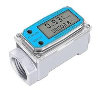Pqahffowr Misuratore di portata 'acqua a turbina digitale con contatore NPT e flussometro di gasolio con filettatura FNPT (1 pollice)