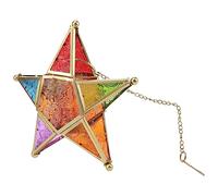 Pqahffowr Multicolour Vetro Star Votive Tea Light Portacandele Illuminazione A Sospensione Lanterna Matrimonio Compleanno Party Home Garden Decor