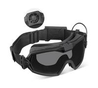 Pqahffowr Occhiali anti-appannamento con ventilatore e lenti intercambiabili, occhiali di sicurezza e occhiali per ciclismo, caccia e moto