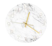 Pqahffowr Orologio da Parete nel Marmo Silenzioso Analogico al Quarzo Orologio da Parete Rotondo Moderno con Stampa nel Marmo 3D Elegante creatività per La Casa