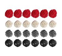 Pqahffowr Palline nel Rattan da 2 Pollici Decorative per Decorazioni per la Casa Ornamento di Riempimento DIY Decorazione per la Tavola di Nozze (Nero, Grigio, Rosso, Bianca)