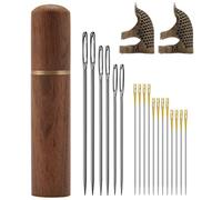 Pqahffowr per in Legno per Riporre da Cucito e da Ricamo, Kit di con Protezione per Le del Ditale da Cucire