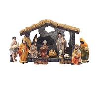 Pqahffowr Presepe di Natale Mangiatoia Scena di Gruppo Decorazione Confezione Regalo Regalo di Natale nel Resina