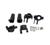 Pqahffowr Punzoni di Sterzo CNC, Porta Mozzo a C, Set di Blocco dell'Assale Posteriore (nero) per AXIAL SCX10 II 90046 90047 AR44, Nero