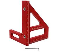 Pqahffowr Righello di Misura Multi-Angolo 3D Righello Linea di Disegno in Lega di Alluminio 45/90 Gradi Strumento di Misura di Layout di Alta Precisione