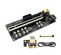 Pqahffowr Set di 1 schede grafiche VER018 Plus PCI-E 1 x a 16 x USB3.0 60 cm con 12 condensatori solidi/luce LED per miniera BTC