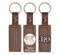 Pqahffowr Set di in Legno Multi-Pack Blanks Set di in Legno con Cinghia in Pelle 3 Pezzi