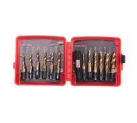 Pqahffowr Set di punte di maschiatura combinate in titanio 13 pezzi Kit di punte di maschiatura SAE e metriche per trapano filettatura maschiatura sbavatura