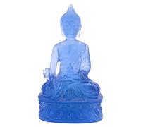 Pqahffowr Statua del Buddha della Medicina Tibetana, Scultura di Buddha nel Resina Traslucida Decorazione per la Meditazione Decorazione Spirituale da Collezione - Blu