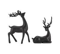 Pqahffowr Statuine di Renne Set di 2 Statue di Cervi nel Resina Scultura di Alci Ornamenti di Cervi per Soggiorno TV/Armadietto del Vino Decorazioni per La Casa B