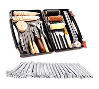 Pqahffowr Strumenti e Forniture per La Lavorazione della Pelle con Cassetta degli Attrezzi Perfetti per Cucire Punzonatura Taglio Cucito Produzione Artigianale nel Pelle