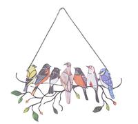 Pqahffowr Uccelli Multicolori su Pannello per Finestre nel Acrilico Colorato Un 1 Filo, Decorazioni per La Casa con Ornamenti nel Serie di Uccelli-7 Uccelli