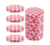 Pqahffowr Vasetti per Marmellata con Tappo a Vite a Bocca Larga Tappo di Bottiglia in Metallo per Vasetti Normali 6,5 X 6,5 Cm Set da 40