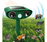 PQETBV Dissuasore per Gatti Ultrasuoni, Solare Repellente per Gatti da Esterno, con Rilevatore Di Movimento, Scoiattoli, Cani, Volpi e Altri Animali