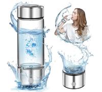 PQETBV Generatore di Idrogeno, Bottiglia D'acqua Idrogenata, Generatore Portatile di Bottiglie di Idrogeno, Ionizzatore D'acqua, Ideale per Ufficio, Viaggi e Lavoro(Argentato)