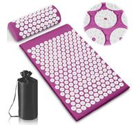 PQETBV Set di Tappetini per Agopressione, Tappetini per Digitopressione, Tappetino Agopuntura per Rilassarsi e Migliorare la Circolazione Sanguigna, Alleviare il Mal di Schiena, la Testa(Viola)