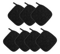 pQirnvIL 7 Pezzi Presine nel Cotone Nero per da Cucina, Lavabili nel Lavatrice e Resistenti al