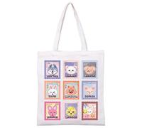 PQKL-party Borsa per Bambini, Zaino per Bambini, Skz Borsa In Tela Stampata Semplice e Creativa, Borsa Di Tela, per La Spesa, Regali per Borse per Fan Di Straykids, Bianco