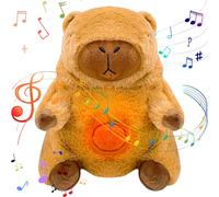 PQKL-party Capybara Peluche Che Respira, Capibara Peluche, Capybara Che Respira, Peluche Capibara con Luci Musicali, Capibara Peluche Che Respira, Regali di Compleanno per Ragazze e Ragazzi(Marrone)