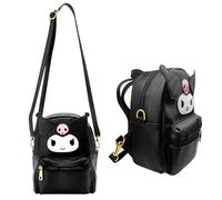 PQKL-party Kuromi Zaino Kawaii Kuromi Zaino pelle PU Accessorio per borse plastica Kuromi, My Melody, Borsa Kuromi, Borsa Sanrio per ragazze con piccola borsa Kuromi carina Kitty Kuromi Nero