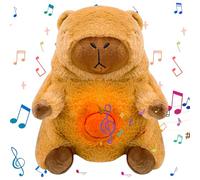 PQKL-party Peluche che Respira Capybara, con Luci e Musica Peluche Che Respira, Sollievo dall'ansia Orso di Capibara Peluche che Respira, Regalo per il battesimo Ideale Regalo Neonato（marrone）