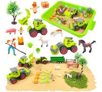 PQKL-party Sabbia Cinetica Bambini, FattoriaAnimali Bambini, 1 KG Sabbia Magica, Trattore Giocattolo, Sabbiera Giocattolo per Ragazzi e Ragazze Oltre i 3 Anni