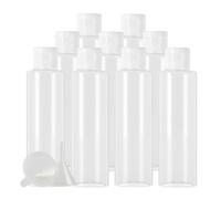 PQPAUTY 12 Pezzi 150ml flaconi vuoti da Trasparente in plastica da viaggio bottiglia di lozione con Tappo Flip Top Trasparente, ricaricabili, per lozione e shampoo Cosmetica Bottiglie Flaconi