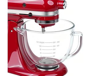 PQPO Ciotole per Impastare in Vetro Compatibile con Il Mixer A Colonna Kitchen Aid 4.5&5, Permette di Metterlo nel Microonde e nel Frigorifero