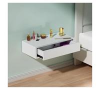 PQPQLI Comodino Moderno Sospeso Con Cassetto, Scrivania Sospesa | Mensole A Parete, In Truciolato, Comodini Sospesi Per Camera Da Letto, Bagno E Soggiorno(Bianco,40*15*30cm)