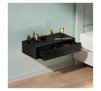 PQPQLI Comodino Moderno Sospeso Con Cassetto, Scrivania Sospesa | Mensole A Parete, In Truciolato, Comodini Sospesi Per Camera Da Letto, Bagno E Soggiorno(Nero,40*15*30cm)