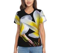 PQruop Beautiful Flower1 - T-shirt da donna con scollo a V, leggera, casual, alla moda, alla moda, a maniche corte, Nero , M