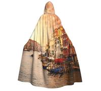 PQruop Bella Venezia Canal View Print Halloween mantello con cappuccio, mantello da strega, adatto per feste in maschera, feste di Natale, costume cosplay