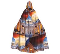 PQruop Città del Vaticano Stampa Adulto Halloween Mantello Con Cappuccio Mantello Decorativo Per Feste, Cosplay E Festival
