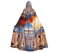 PQruop Città del Vaticano stampa Halloween mantello con cappuccio, mantello da strega, adatto per feste in maschera, feste di Natale, costume cosplay